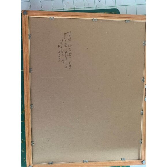 Watercolor Covered Bridge Framed Picture by Anna Ruth Enders 12”x15” - Picture 5 of 5